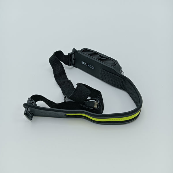 SEAINGO Portable headlamps Rechargeable LED Headlamp, Black with Yellow Accent, Adjustable Head Strap