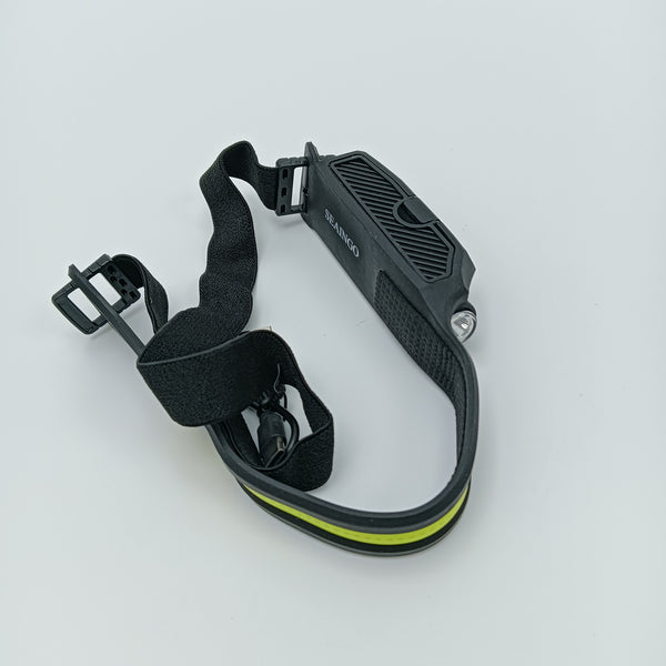 SEAINGO Portable headlamps Rechargeable LED Headlamp, Black with Yellow Accent, Adjustable Head Strap