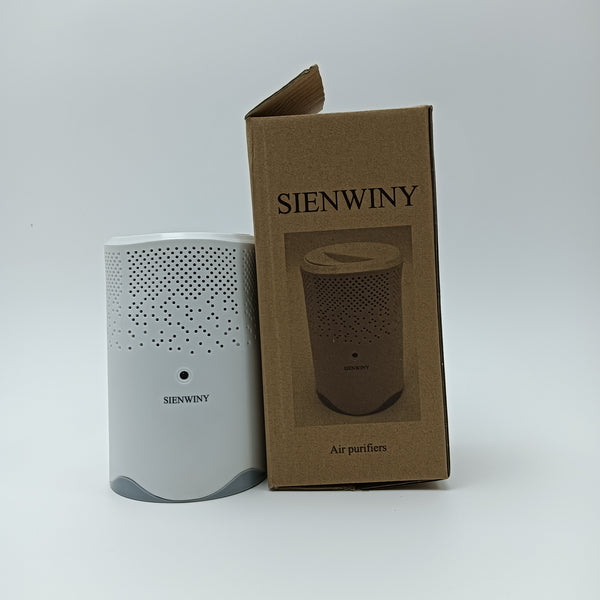 SIENWINY Air purifiers White Air Purifier with 5 Speed Settings, ABS Material, Quiet Operation, 118x118x180mm