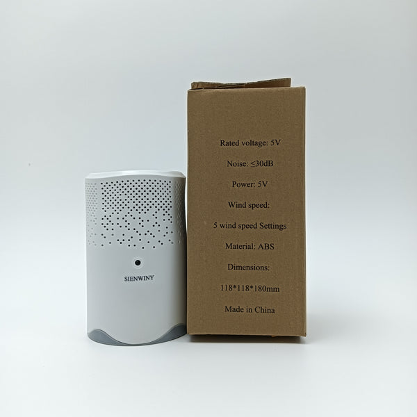 SIENWINY Air purifiers White Air Purifier with 5 Speed Settings, ABS Material, Quiet Operation, 118x118x180mm