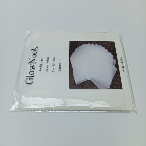 GlowNook baking paper Square Baking Paper, White, 15x15cm (6x6 inches), 100 Count