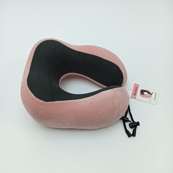 Boidols U-shaped pillows Travel U-Shaped Pillow, Pink, Memory Foam Support Cushion with Adjustable Straps