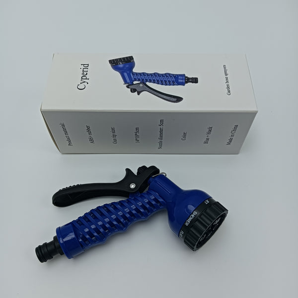 Cyperid Garden hose sprayers Blue Garden Hose Spray Nozzle, Multi-Pattern Water Sprayer with Trigger Handle