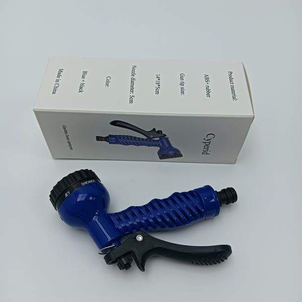 Cyperid Garden hose sprayers Blue Garden Hose Spray Nozzle, Multi-Pattern Water Sprayer with Trigger Handle