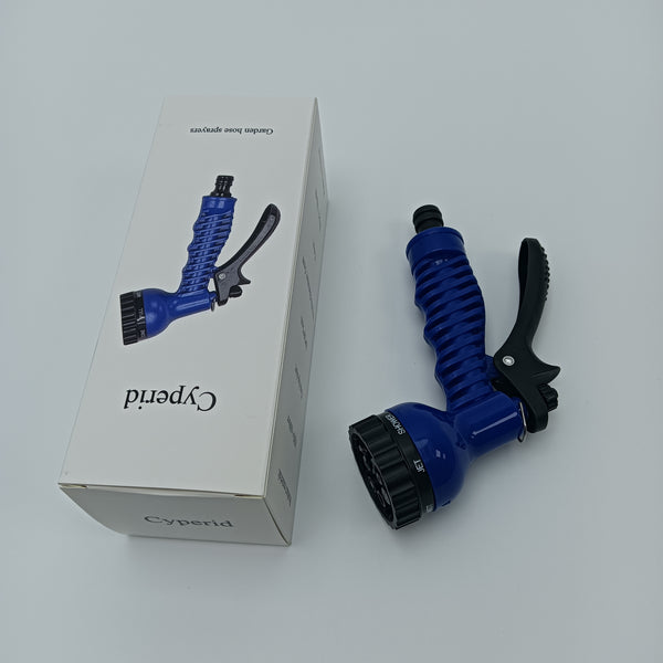 Cyperid Garden hose sprayers Blue Garden Hose Spray Nozzle, Multi-Pattern Water Sprayer with Trigger Handle