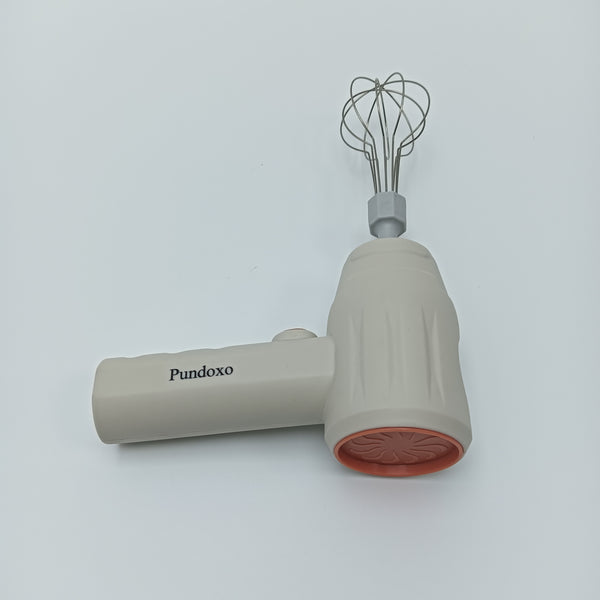 Pundoxo Electric egg beaters Portable Electric Hand Mixer with Whisk Attachment, Handheld Egg Beater, Beige