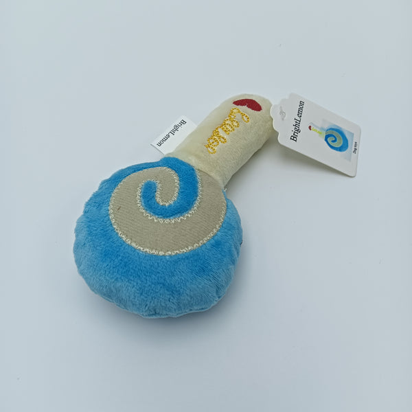 BrightLemon Dog toys Soft Plush Dog Toy, Blue and Cream Swirl Design, Squeaky Pet Toy