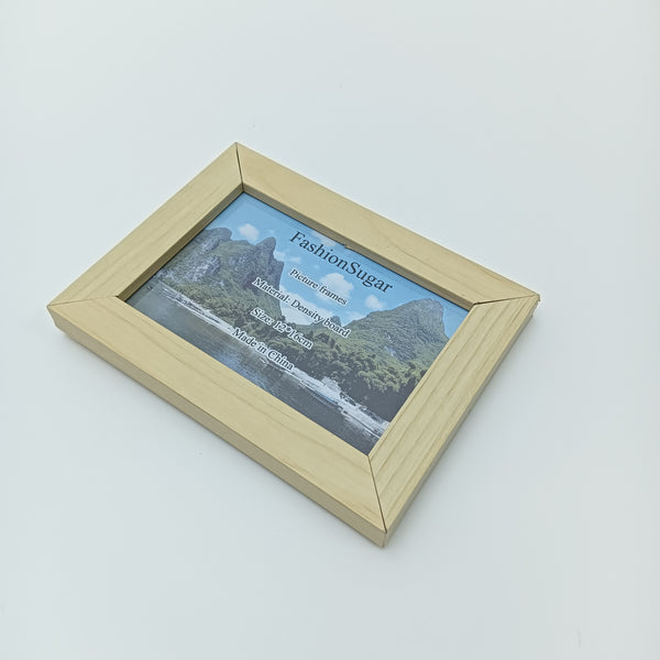 FashionSugar Picture frames Natural Wood Color Picture Frame, Density Board Material, 12x16cm Size