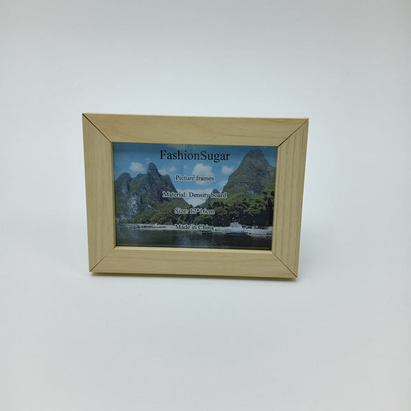 FashionSugar Picture frames Natural Wood Color Picture Frame, Density Board Material, 12x16cm Size