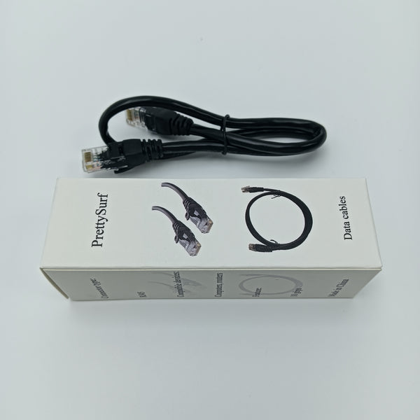 PrettySurf Data cables Ethernet Data Cable, Black, RJ45 Connector, Network Cable
