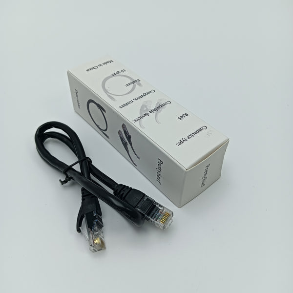 PrettySurf Data cables Ethernet Data Cable, Black, RJ45 Connector, Network Cable