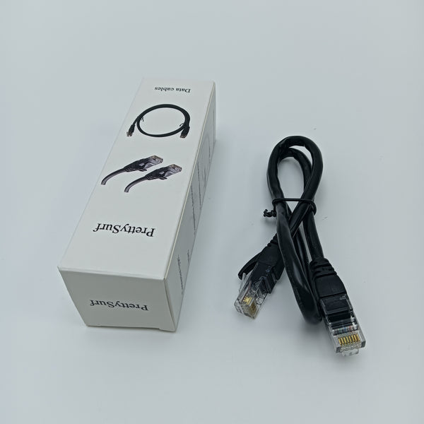 PrettySurf Data cables Ethernet Data Cable, Black, RJ45 Connector, Network Cable
