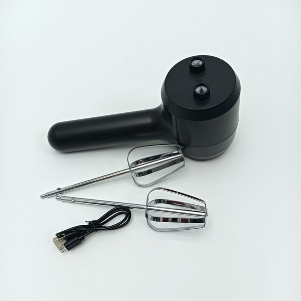 ModernSunny Electric egg beaters Black Electric Hand Mixer with Chrome Beaters, USB Rechargeable