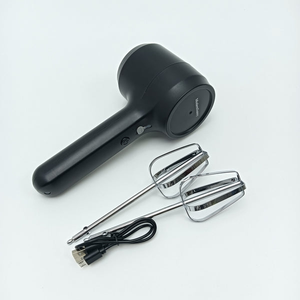 ModernSunny Electric egg beaters Black Electric Hand Mixer with Chrome Beaters, USB Rechargeable