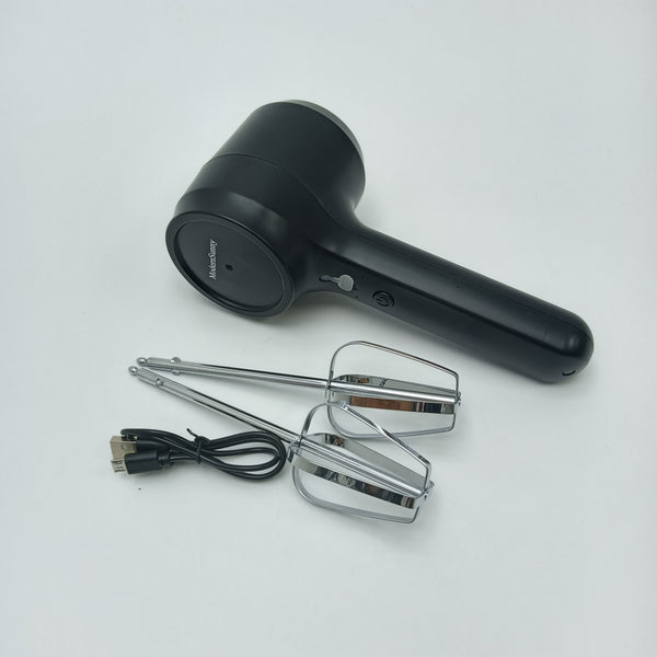 ModernSunny Electric egg beaters Black Electric Hand Mixer with Chrome Beaters, USB Rechargeable