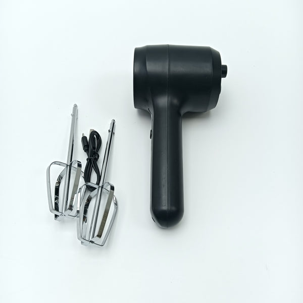 ModernSunny Electric egg beaters Black Electric Hand Mixer with Chrome Beaters, USB Rechargeable