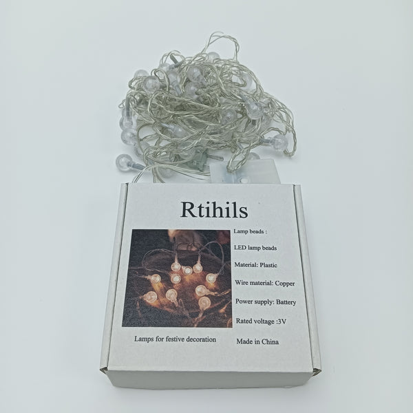 Rtihils Lamps for festive decoration LED String Lights, Festive Decoration Lamps with Copper Wire, Plastic Bead Lights