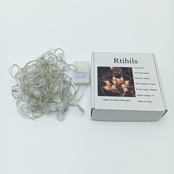 Rtihils Lamps for festive decoration LED String Lights, Festive Decoration Lamps with Copper Wire, Plastic Bead Lights