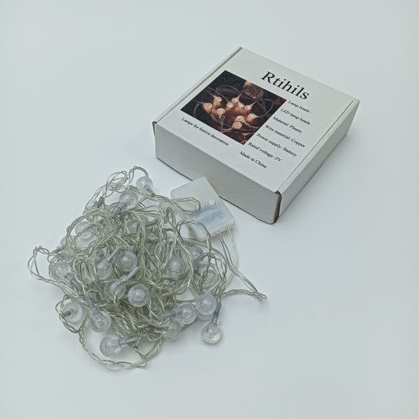 Rtihils Lamps for festive decoration LED String Lights, Festive Decoration Lamps with Copper Wire, Plastic Bead Lights