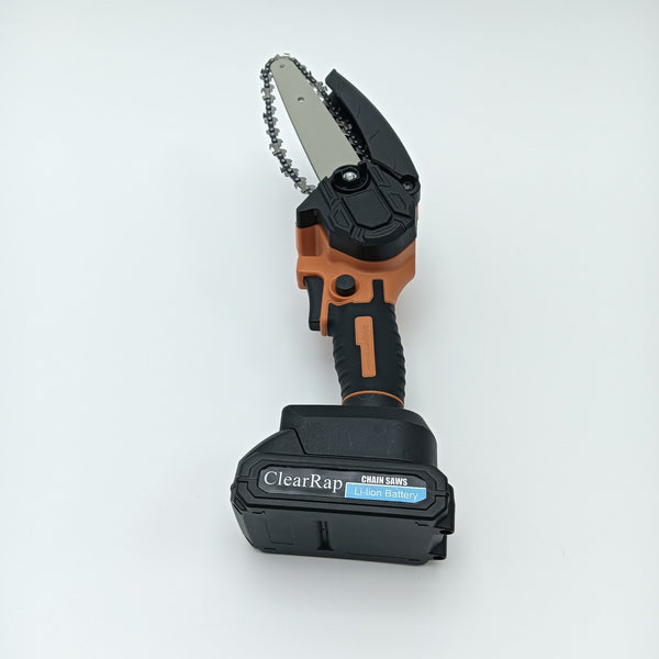 ClearRap Chain saws Cordless Mini Chainsaw, Handheld Electric Chain Saw, Orange and Black