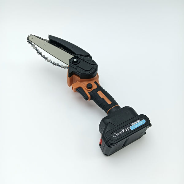 ClearRap Chain saws Cordless Mini Chainsaw, Handheld Electric Chain Saw, Orange and Black