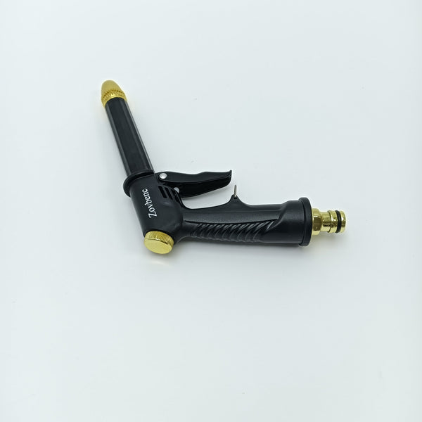 Zovbenc Garden hose sprayers Heavy Duty Garden Hose Nozzle Sprayer with Trigger, Black with Gold Accents