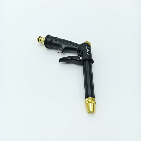 Zovbenc Garden hose sprayers Heavy Duty Garden Hose Nozzle Sprayer with Trigger, Black with Gold Accents