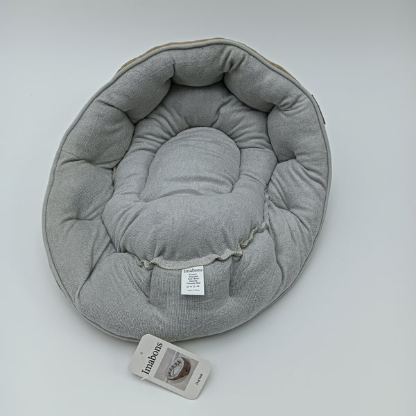 Imabons Dog beds Plush Cushioned Dog Bed, Gray and Tan, Polyester Fiber, 18 Inch