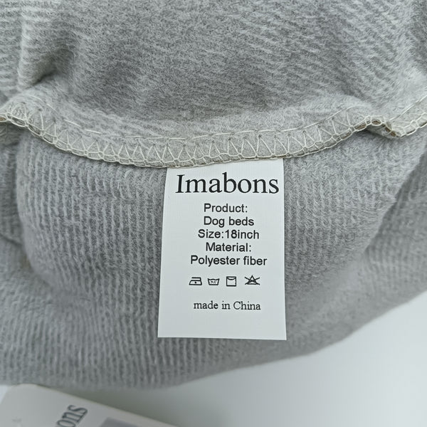 Imabons Dog beds Plush Cushioned Dog Bed, Gray and Tan, Polyester Fiber, 18 Inch