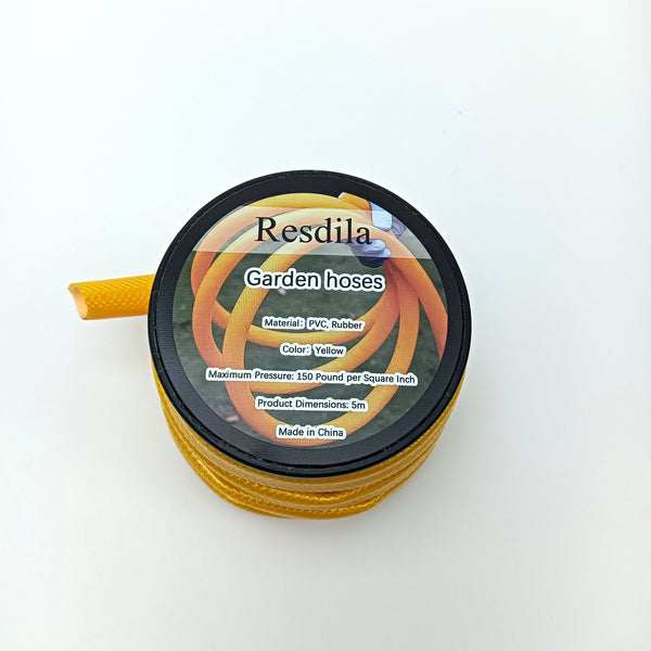 Resdila Garden hoses Yellow Garden Hose, PVC Rubber Material, 5m Length