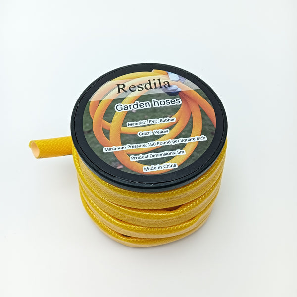 Resdila Garden hoses Yellow Garden Hose, PVC Rubber Material, 5m Length