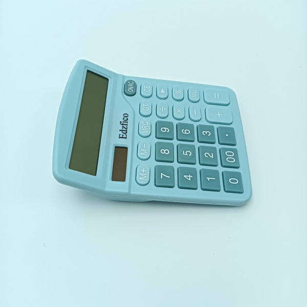 Edzfico Calculators Desktop Calculator, Light Blue, 12-Digit Display, Standard Function Calculator