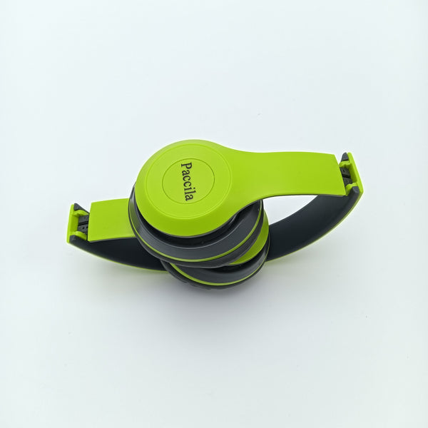 Paccila Wireless cellular phone headsets Wireless Over-Ear Headphones, Green and Black, Cushioned Ear Pads, Adjustable Headband