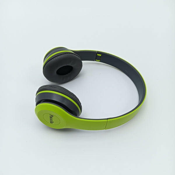 Paccila Wireless cellular phone headsets Wireless Over-Ear Headphones, Green and Black, Cushioned Ear Pads, Adjustable Headband
