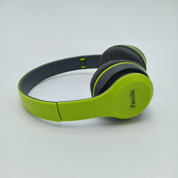 Paccila Wireless cellular phone headsets Wireless Over-Ear Headphones, Green and Black, Cushioned Ear Pads, Adjustable Headband