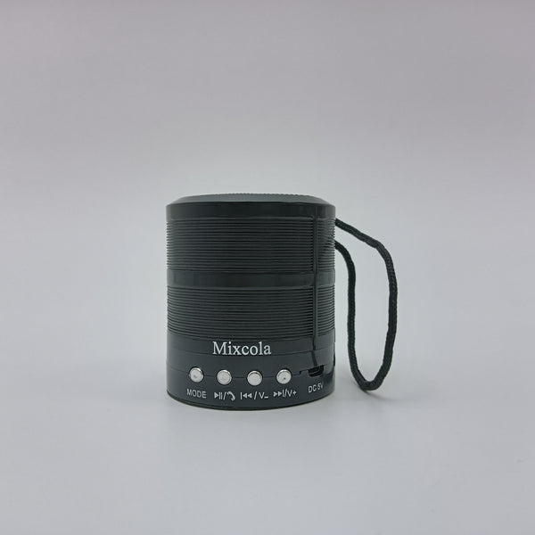 Mixcola Personal stereos Portable Black Wireless Speaker with Wrist Strap, Compact Cylindrical Design