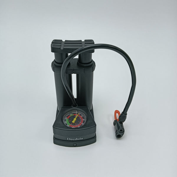 Decdula Pumps for inflating vehicle tyres Portable Dual Cylinder Air Pump with Pressure Gauge and Hose, Black
