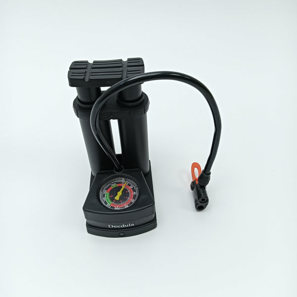 Decdula Pumps for inflating vehicle tyres Portable Dual Cylinder Air Pump with Pressure Gauge and Hose, Black