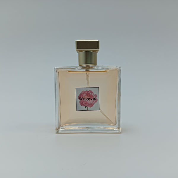 Wagevis Perfumes Floral Fragrance with Rose Design, Square Glass Bottle with Gold Cap