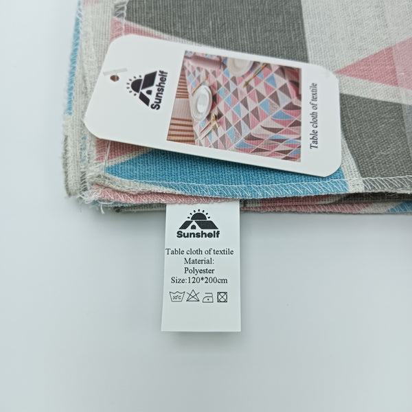 Sunshelf Table cloth of textile Geometric Triangle Pattern Tablecloth, Polyester, Green Pink Blue, 120x200cm