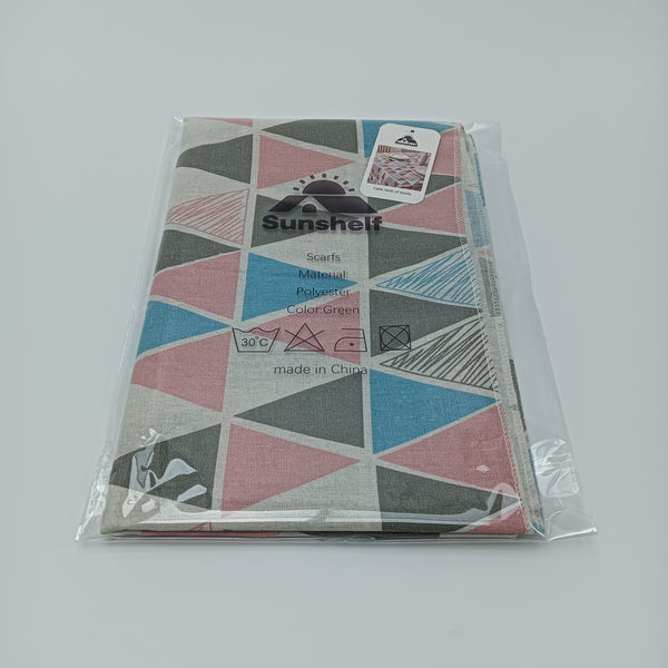 Sunshelf Table cloth of textile Geometric Triangle Pattern Tablecloth, Polyester, Green Pink Blue, 120x200cm