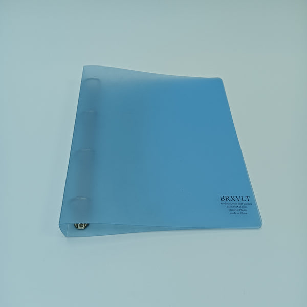 BRXVLT Loose-leaf binders Blue Plastic Loose-Leaf Binder, 12x10 Inch, Single Ring with Metal Snap Closure