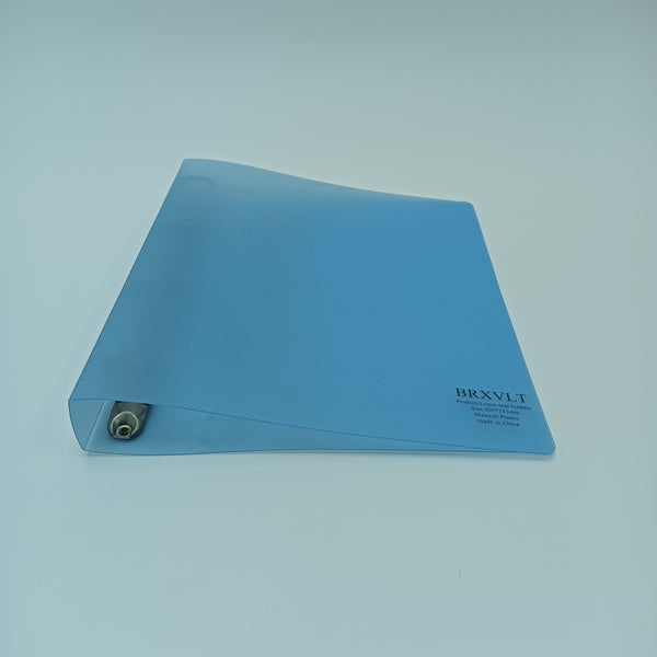 BRXVLT Loose-leaf binders Blue Plastic Loose-Leaf Binder, 12x10 Inch, Single Ring with Metal Snap Closure