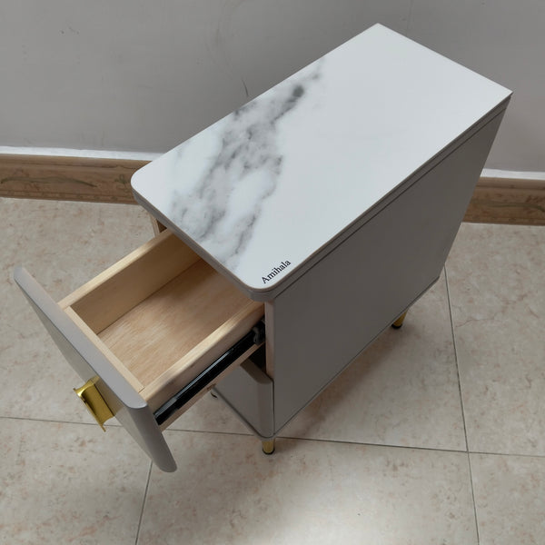 Amihala Nightstands 2 Drawer Nightstands with Metal Legs, Modern Style
