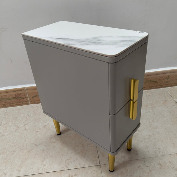 Amihala Nightstands 2 Drawer Nightstands with Metal Legs, Modern Style