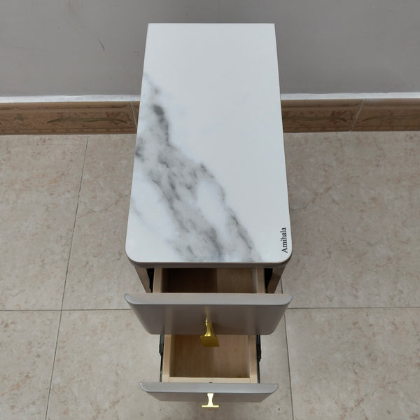 Amihala Nightstands 2 Drawer Nightstands with Metal Legs, Modern Style