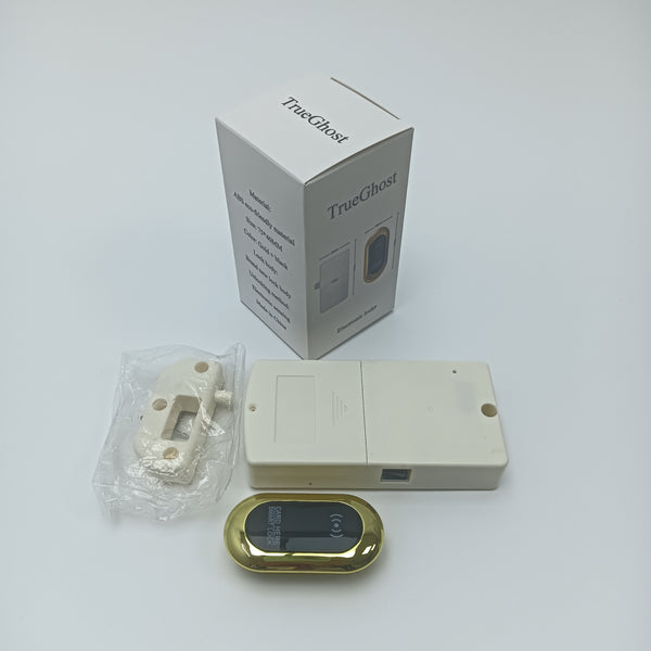 TrueGhost Electronic locks Gold and Black Electronic Sensing Cabinet Lock, ABS Material, 75x40MM