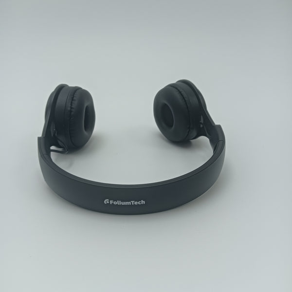 FoliumTech Headphones Over-Ear Headphones, Black, Foldable Design with Padded Ear Cushions