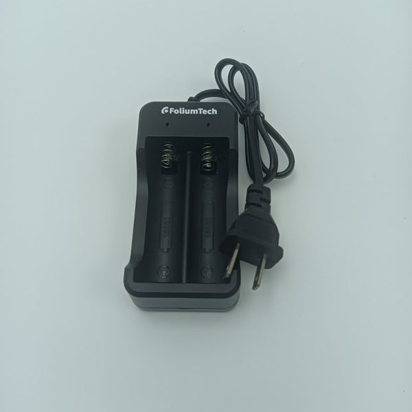 FoliumTech Chargers for batteries Universal Dual Slot Battery Charger with Power Cord, 100-240V AC Input, 4.2V 1000mA