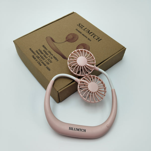 SILUMTCH Portable electric fans Portable Neck Fan, Dual Head Electric Fan, Rechargeable, USB Powered, 3.7V